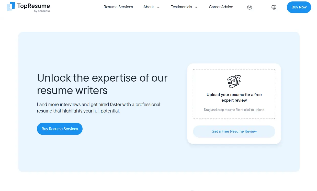 TopResume main page